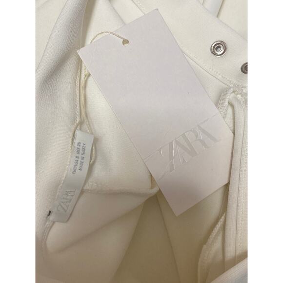 NEW Zara Women's White High Rise Flare Bootcut Bell Bottom Trousers Pants Size S - Picture 5 of 7